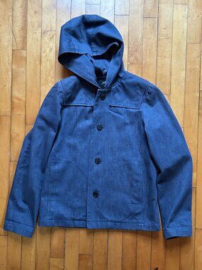 A.P.C. Women Denim Hooded Duffle Jacket S